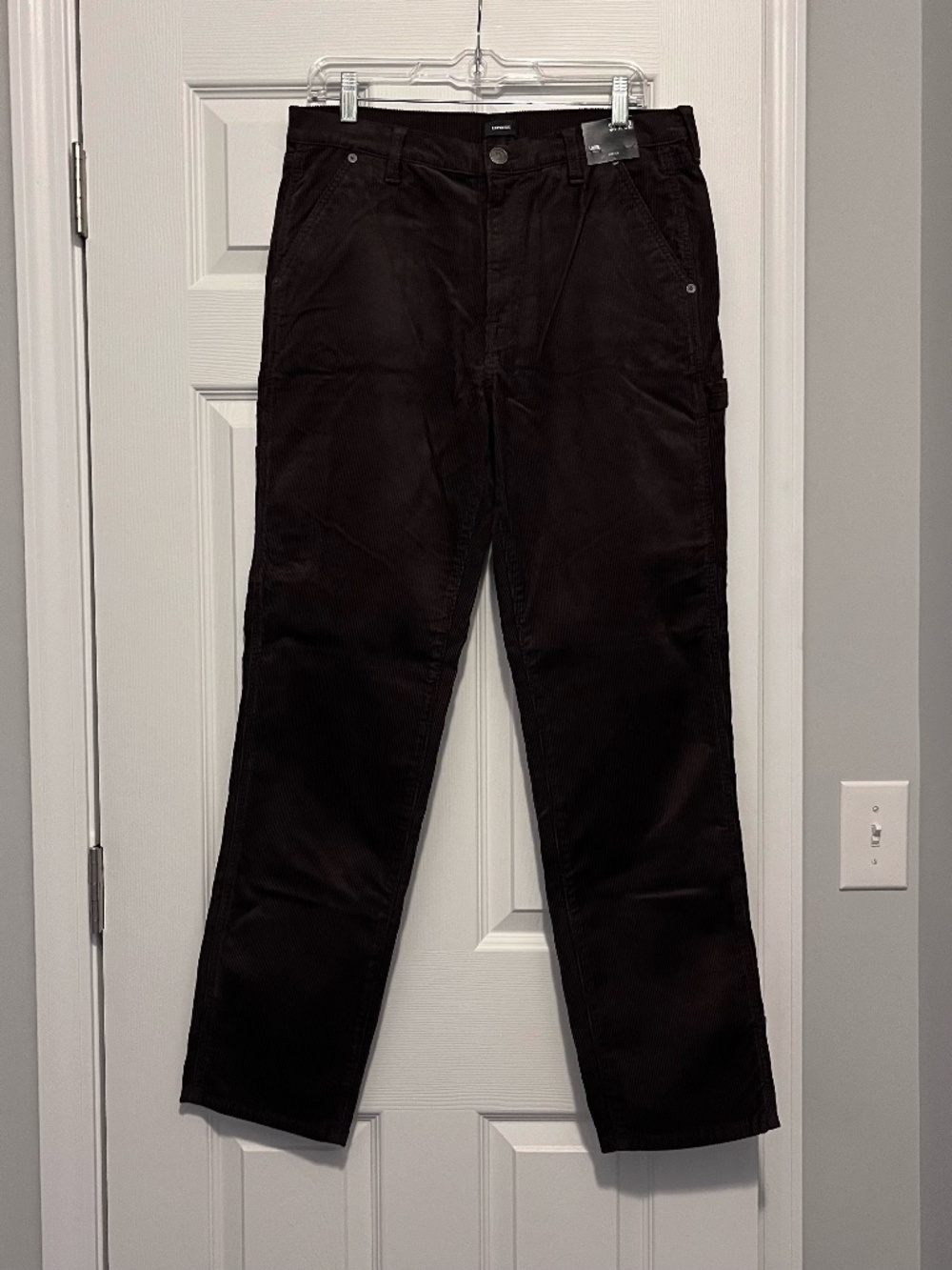NWT Express Men's Brown Loose Stretch Corduroy Pants 31 x 32